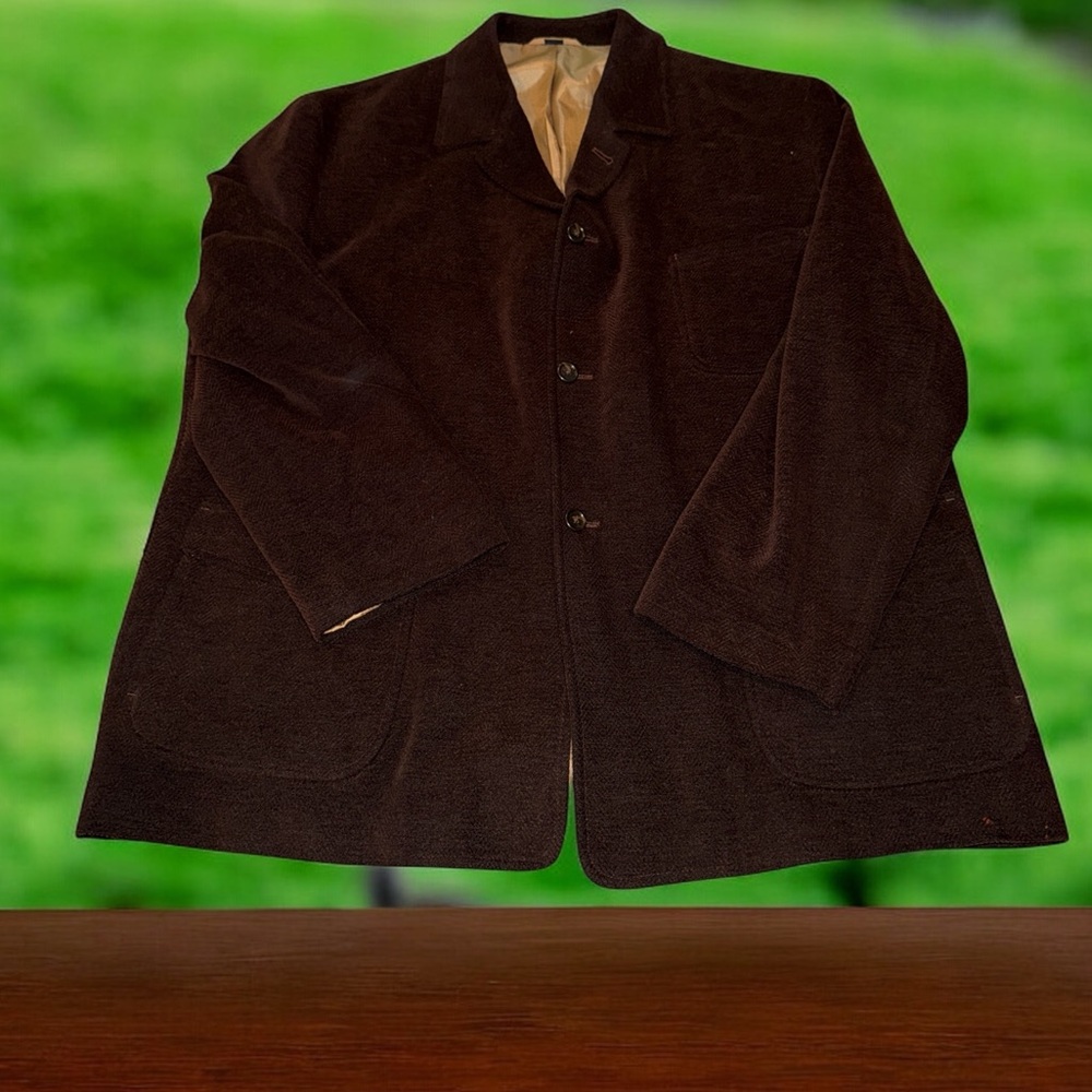 Dark Brown Button-Up Jacket Sport Coat XXL